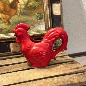 Cottage Core Home Essentials small Red Rooster Pitcher or creamer